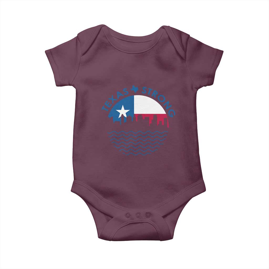Strong Texas Baby Onesie Retro Flag Resilient Texans Pride TS02 Maroon Print Your Wear