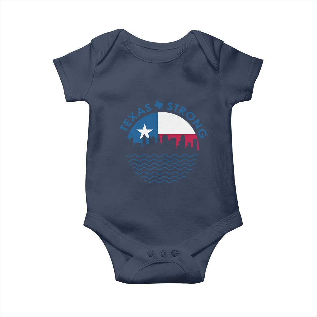 Strong Texas Baby Onesie Retro Flag Resilient Texans Pride TS02 Navy Print Your Wear