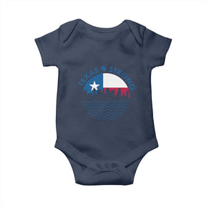 Strong Texas Baby Onesie Retro Flag Resilient Texans Pride TS02 Navy Print Your Wear