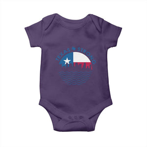Strong Texas Baby Onesie Retro Flag Resilient Texans Pride TS02 Purple Print Your Wear