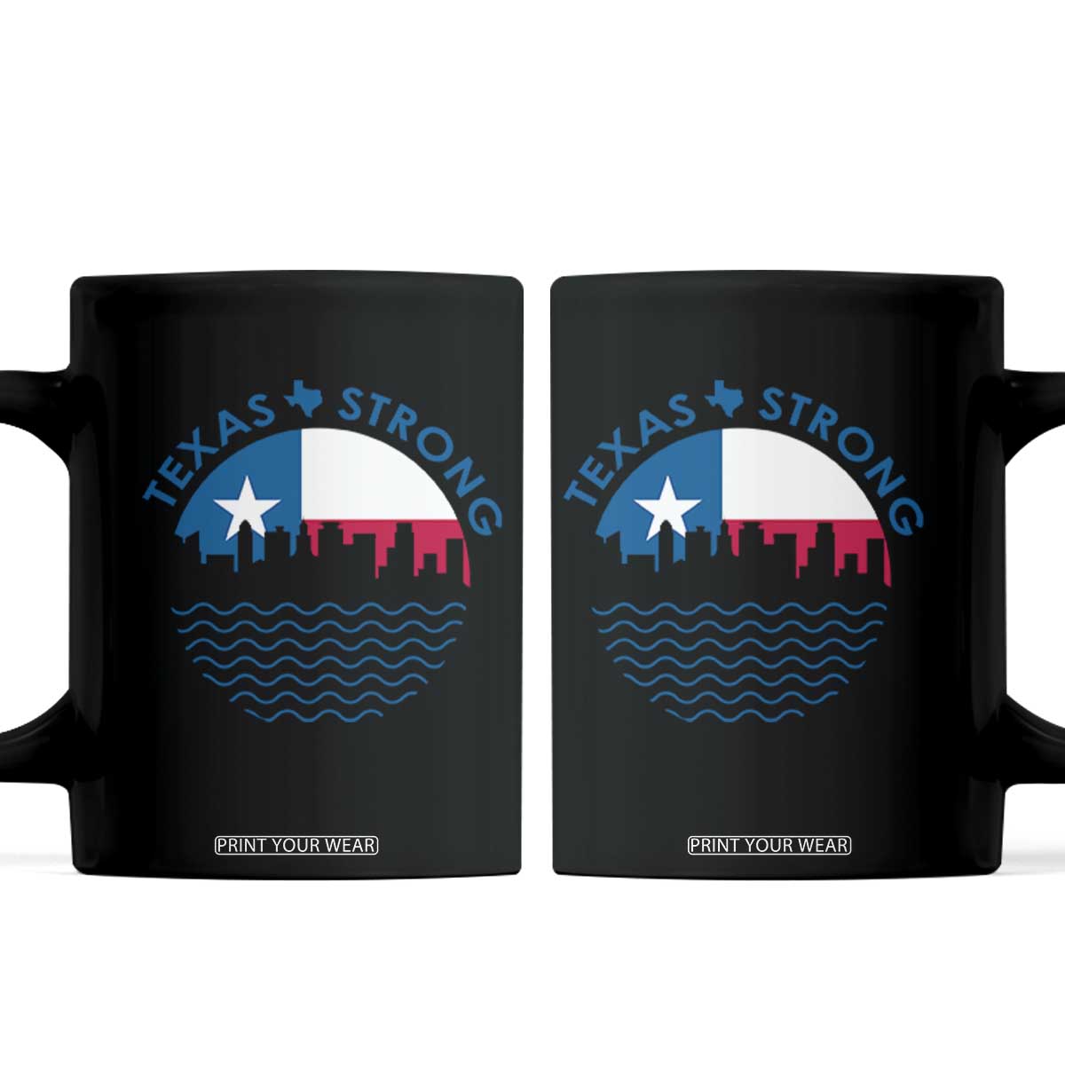 Strong Texas Coffee Mug Retro Flag Resilient Texans Pride TS02 Black Print Your Wear