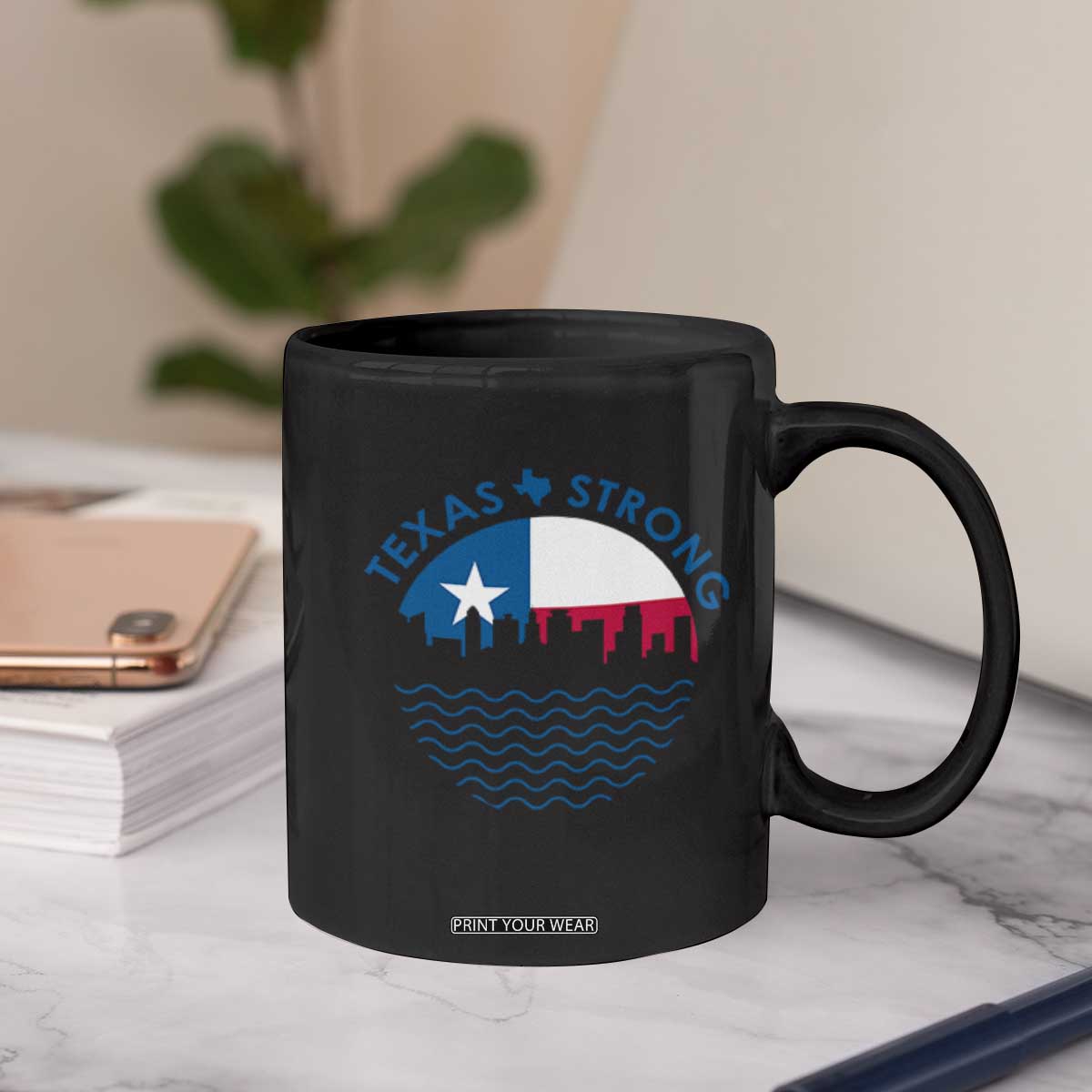 Strong Texas Coffee Mug Retro Flag Resilient Texans Pride TS02 Print Your Wear
