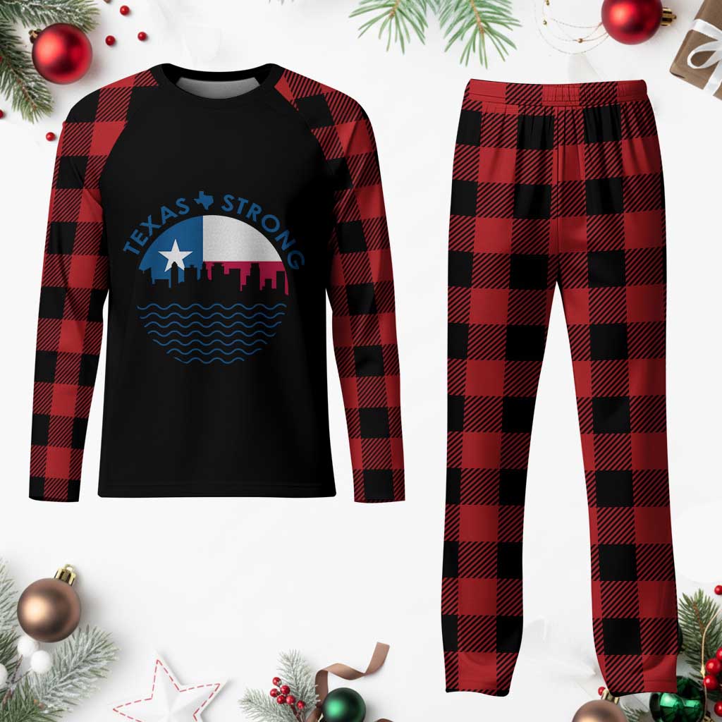 Strong Texas Plaid Pajama Set Retro Flag Resilient Texans Pride TS02 Buffalo Plaid Print Your Wear