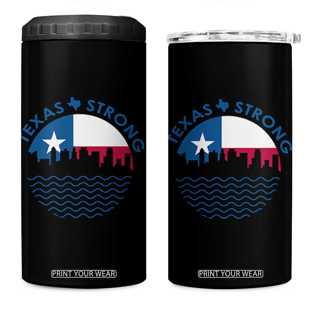 Strong Texas 4 in 1 Can Cooler Tumbler Retro Flag Resilient Texans Pride TS02 One Size: 16 oz Black Print Your Wear