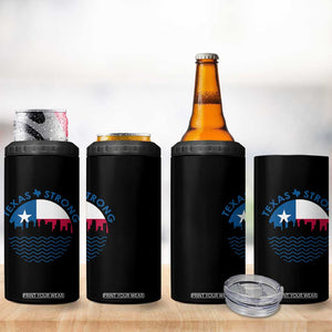 Strong Texas 4 in 1 Can Cooler Tumbler Retro Flag Resilient Texans Pride TS02 Print Your Wear