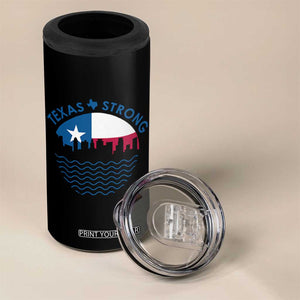 Strong Texas 4 in 1 Can Cooler Tumbler Retro Flag Resilient Texans Pride TS02 Print Your Wear