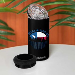 Strong Texas 4 in 1 Can Cooler Tumbler Retro Flag Resilient Texans Pride TS02 Print Your Wear