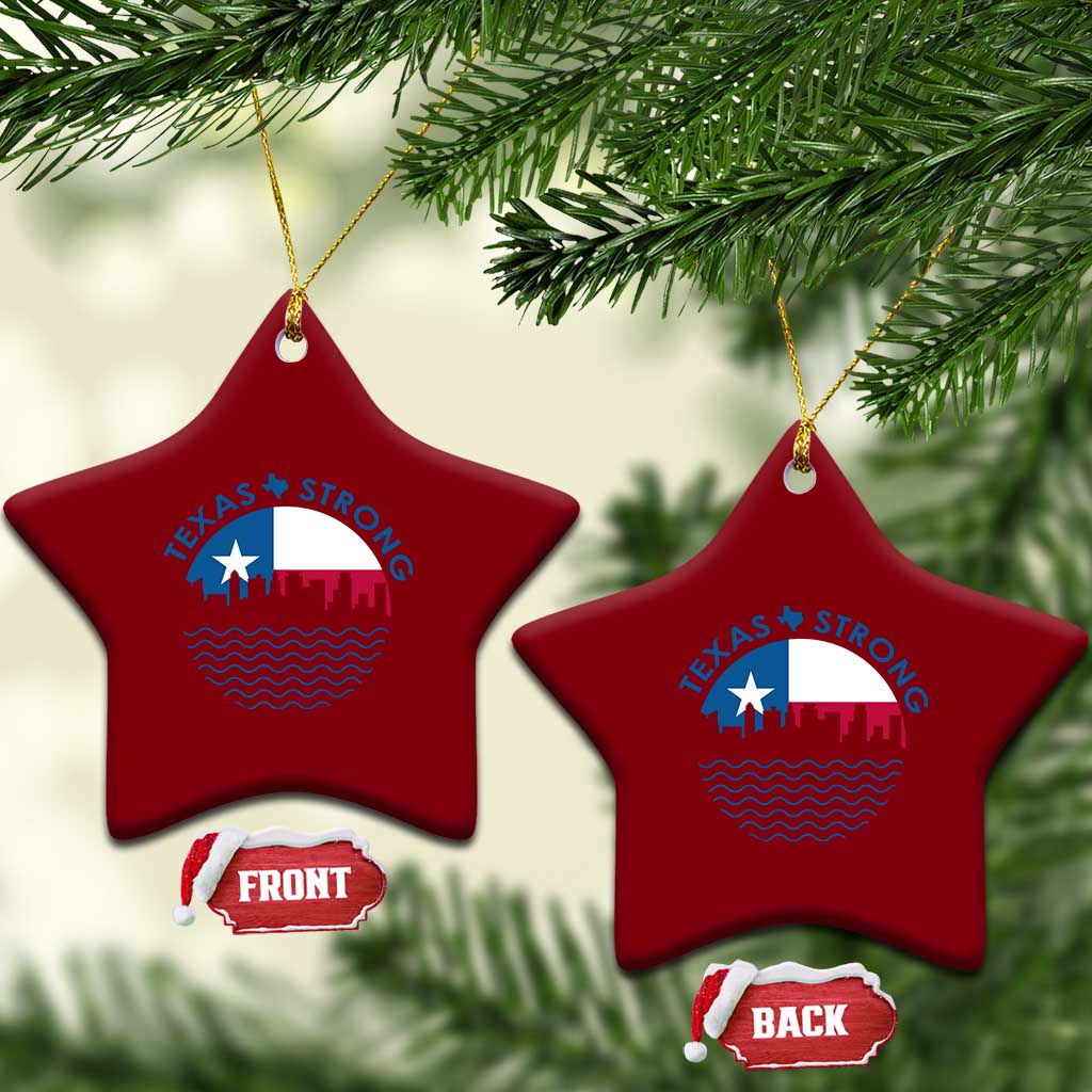 Strong Texas Ceramic Ornament Retro Flag Resilient Texans Pride TS02 Print Your Wear