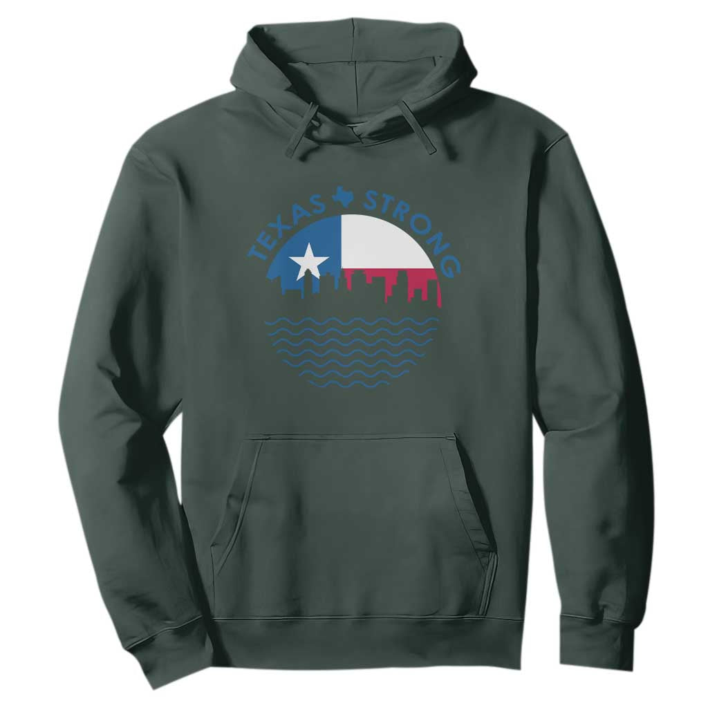 Strong Texas Hoodie Retro Flag Resilient Texans Pride TS02 Dark Forest Green Print Your Wear
