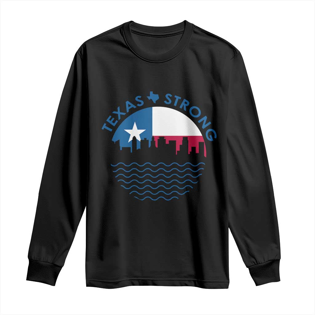 Strong Texas Long Sleeve Shirt Retro Flag Resilient Texans Pride TS02 Black Print Your Wear