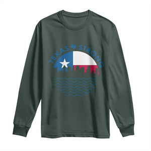 Strong Texas Long Sleeve Shirt Retro Flag Resilient Texans Pride TS02 Dark Forest Green Print Your Wear