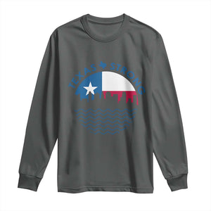 Strong Texas Long Sleeve Shirt Retro Flag Resilient Texans Pride TS02 Dark Heather Print Your Wear