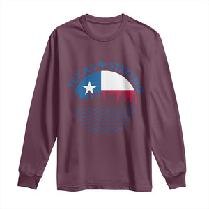 Strong Texas Long Sleeve Shirt Retro Flag Resilient Texans Pride TS02 Maroon Print Your Wear