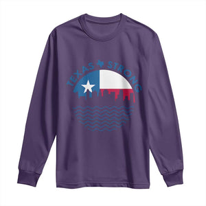 Strong Texas Long Sleeve Shirt Retro Flag Resilient Texans Pride TS02 Purple Print Your Wear
