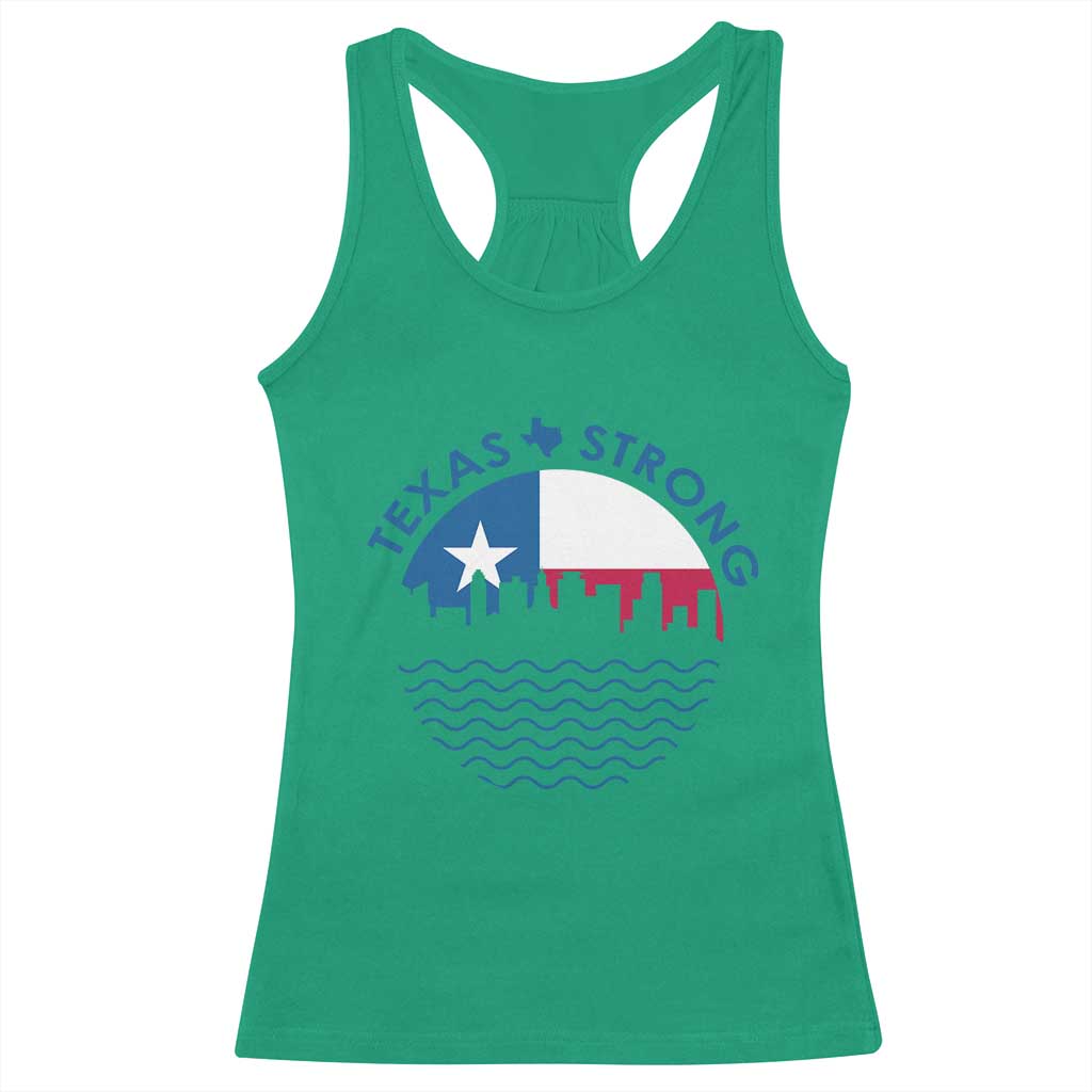 Strong Texas Racerback Tank Top Retro Flag Resilient Texans Pride TS02 Irish Green Print Your Wear