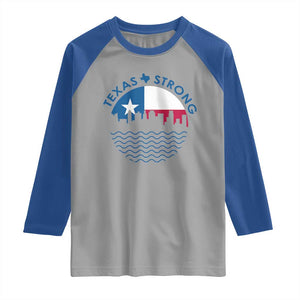 Strong Texas Raglan Shirt Retro Flag Resilient Texans Pride TS02 Sport Gray Royal Print Your Wear