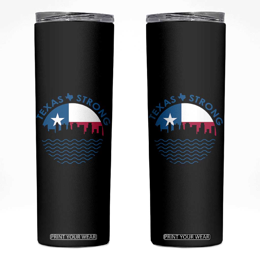 Strong Texas Skinny Tumbler Retro Flag Resilient Texans Pride TS02 Black Print Your Wear
