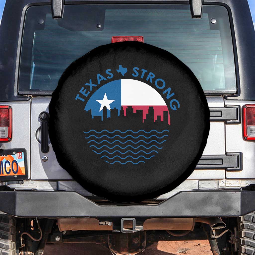 Strong Texas Spare Tire Cover Retro Flag Resilient Texans Pride TS02 No hole Black Print Your Wear