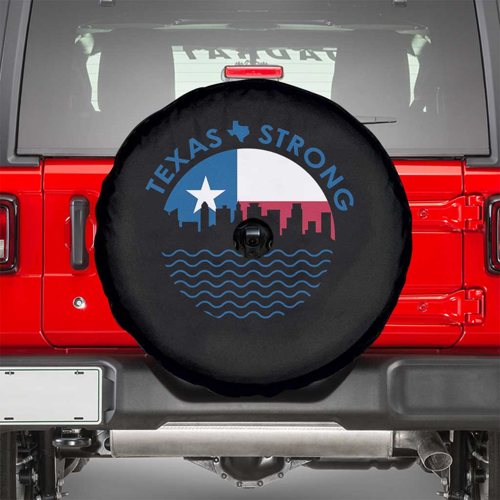Strong Texas Spare Tire Cover Retro Flag Resilient Texans Pride TS02 Black Print Your Wear