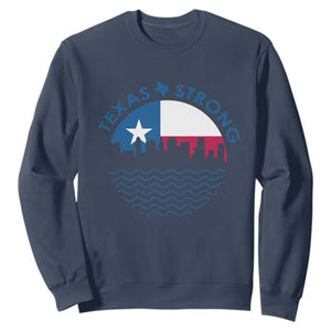 Strong Texas Sweatshirt Retro Flag Resilient Texans Pride TS02 Navy Print Your Wear