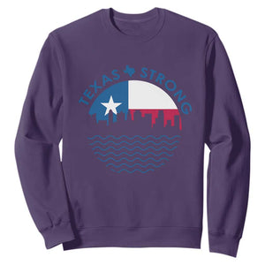 Strong Texas Sweatshirt Retro Flag Resilient Texans Pride TS02 Purple Print Your Wear
