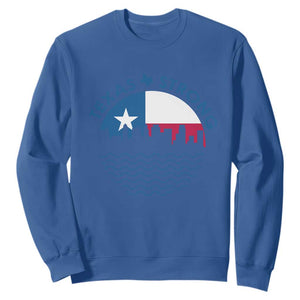 Strong Texas Sweatshirt Retro Flag Resilient Texans Pride TS02 Royal Blue Print Your Wear