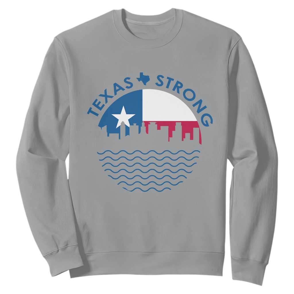 Strong Texas Sweatshirt Retro Flag Resilient Texans Pride TS02 Sport Gray Print Your Wear