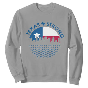 Strong Texas Sweatshirt Retro Flag Resilient Texans Pride TS02 Sport Gray Print Your Wear