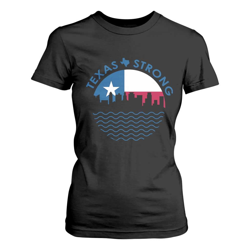 Strong Texas T Shirt For Women Retro Flag Resilient Texans Pride TS02 Black Print Your Wear