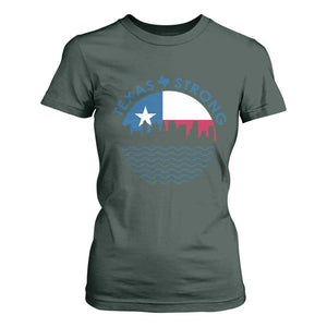 Strong Texas T Shirt For Women Retro Flag Resilient Texans Pride TS02 Dark Forest Green Print Your Wear