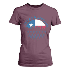 Strong Texas T Shirt For Women Retro Flag Resilient Texans Pride TS02 Maroon Print Your Wear