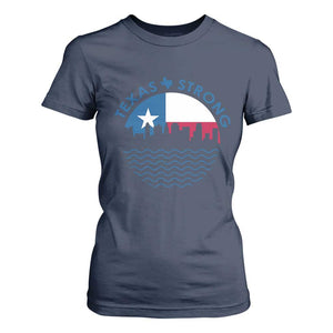 Strong Texas T Shirt For Women Retro Flag Resilient Texans Pride TS02 Navy Print Your Wear