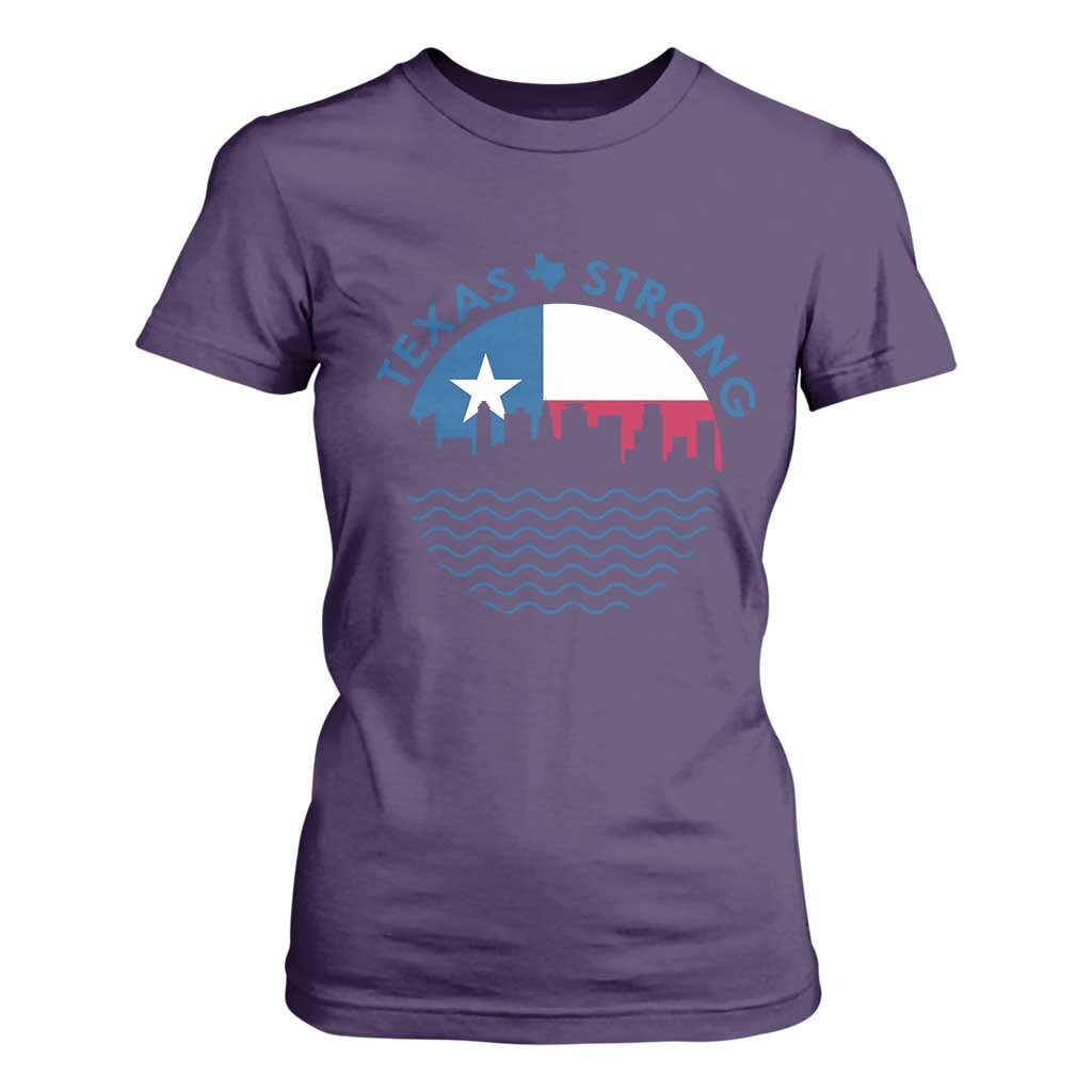 Strong Texas T Shirt For Women Retro Flag Resilient Texans Pride TS02 Purple Print Your Wear