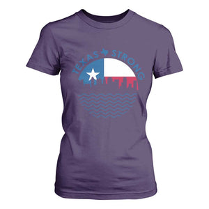 Strong Texas T Shirt For Women Retro Flag Resilient Texans Pride TS02 Purple Print Your Wear