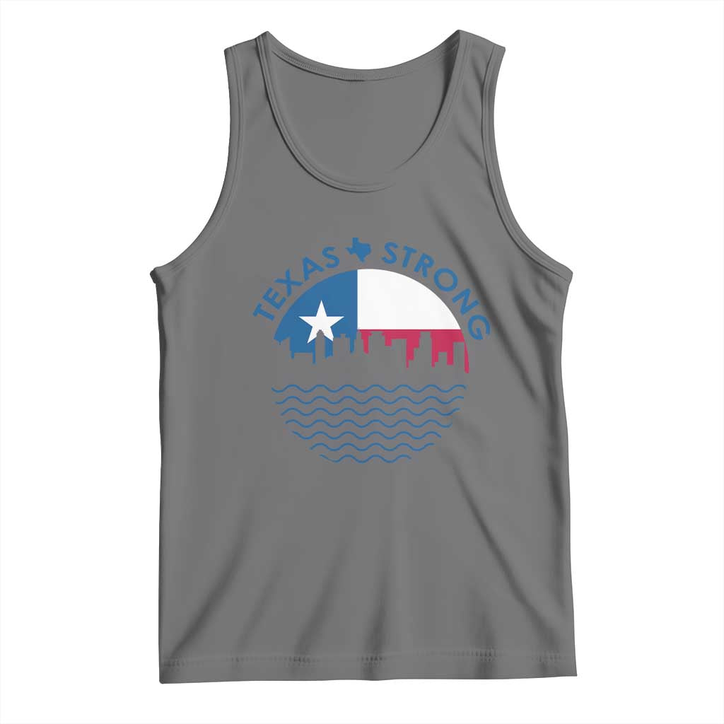 Strong Texas Tank Top Retro Flag Resilient Texans Pride TS02 Black Heather Print Your Wear