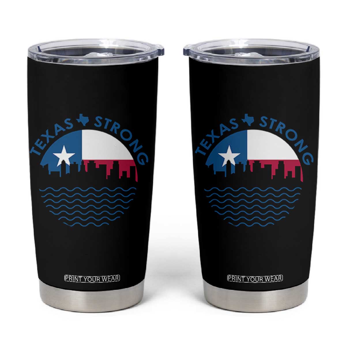 Strong Texas Tumbler Cup Retro Flag Resilient Texans Pride TS02 Black Print Your Wear