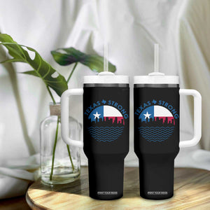 Strong Texas Tumbler With Handle Retro Flag Resilient Texans Pride TS02 Print Your Wear