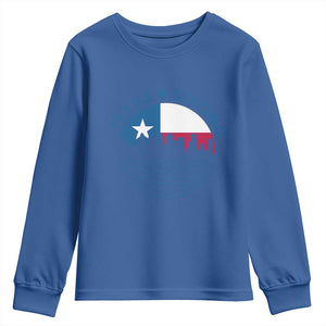 Strong Texas Youth Sweatshirt Retro Flag Resilient Texans Pride TS02 Royal Blue Print Your Wear