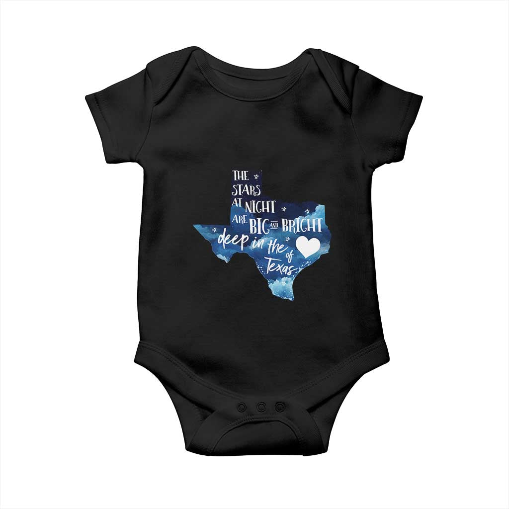 Texas Pride Baby Onesie The Stars at Night Are Big and Bright TS02 Black Print Your Wear