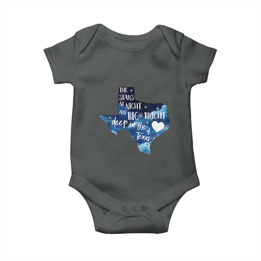 Texas Pride Baby Onesie The Stars at Night Are Big and Bright TS02 Dark Heather Print Your Wear