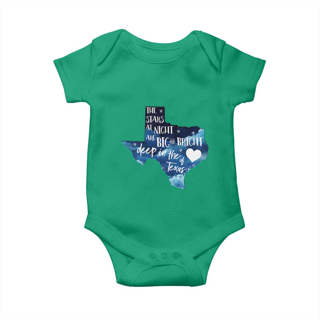 Texas Pride Baby Onesie The Stars at Night Are Big and Bright TS02 Irish Green Print Your Wear