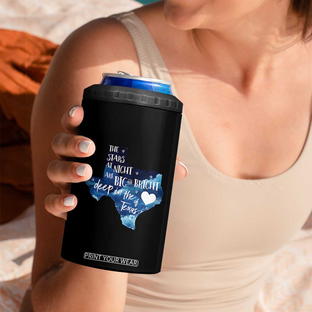 Texas Pride 4 in 1 Can Cooler Tumbler The Stars at Night Are Big and Bright TS02 Print Your Wear