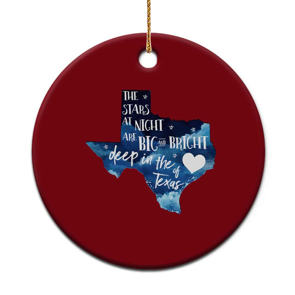 Texas Pride Ceramic Ornament The Stars at Night Are Big and Bright TS02 1pc Red Print Your Wear