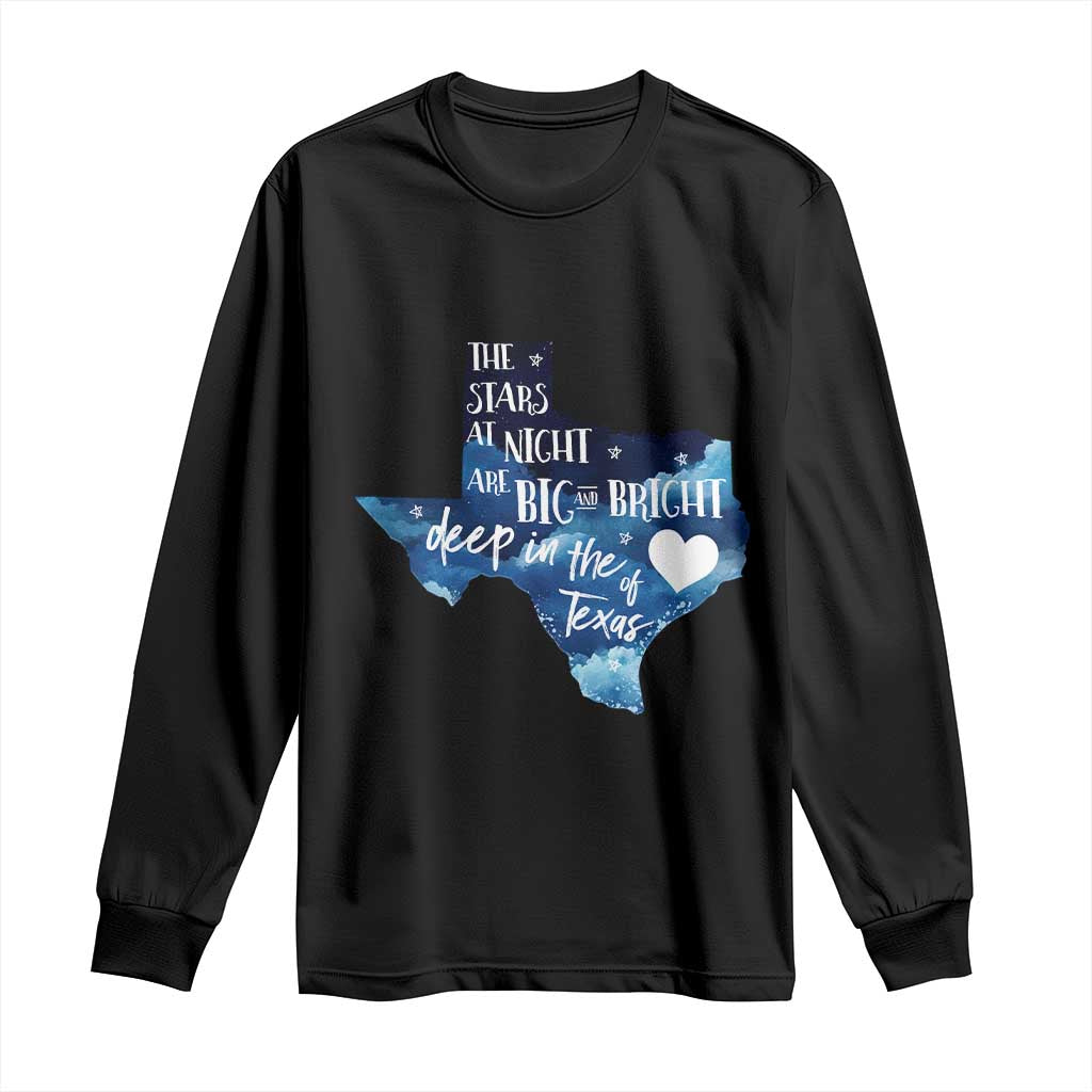 Texas Pride Long Sleeve Shirt The Stars at Night Are Big and Bright TS02 Black Print Your Wear