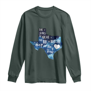 Texas Pride Long Sleeve Shirt The Stars at Night Are Big and Bright TS02 Dark Forest Green Print Your Wear