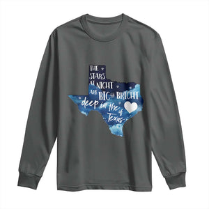 Texas Pride Long Sleeve Shirt The Stars at Night Are Big and Bright TS02 Dark Heather Print Your Wear