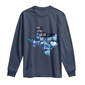 Texas Pride Long Sleeve Shirt The Stars at Night Are Big and Bright TS02 Navy Print Your Wear