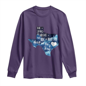 Texas Pride Long Sleeve Shirt The Stars at Night Are Big and Bright TS02 Purple Print Your Wear