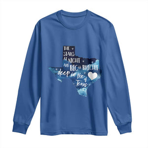 Texas Pride Long Sleeve Shirt The Stars at Night Are Big and Bright TS02 Royal Blue Print Your Wear