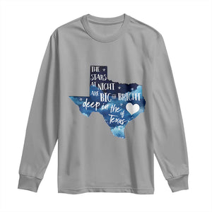 Texas Pride Long Sleeve Shirt The Stars at Night Are Big and Bright TS02 Sport Gray Print Your Wear